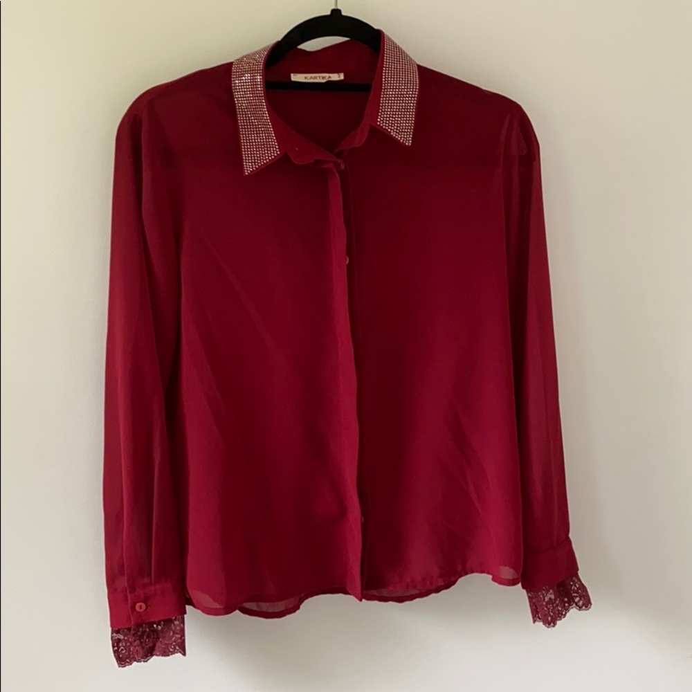 Wine colored blouse